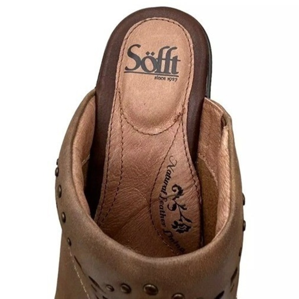 Sofft Laina Women's Closed Toe Leather Clogs Size 7.5 Mocha/Brown Arch Support - Picture 5 of 12